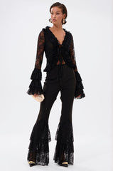 LOOKS AND FEELS GOOD LACE FLARE LEGGING
