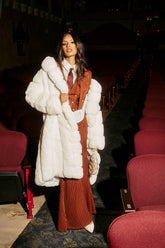 BERLIN HOODED FAUX FUR IN WHITE