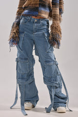 CHECK OUT THE BACK CUTOUT RELAXED DENIM