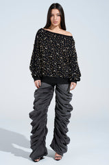 IN THE AIR OFF THE SHOULDER SWEATSHIRT
