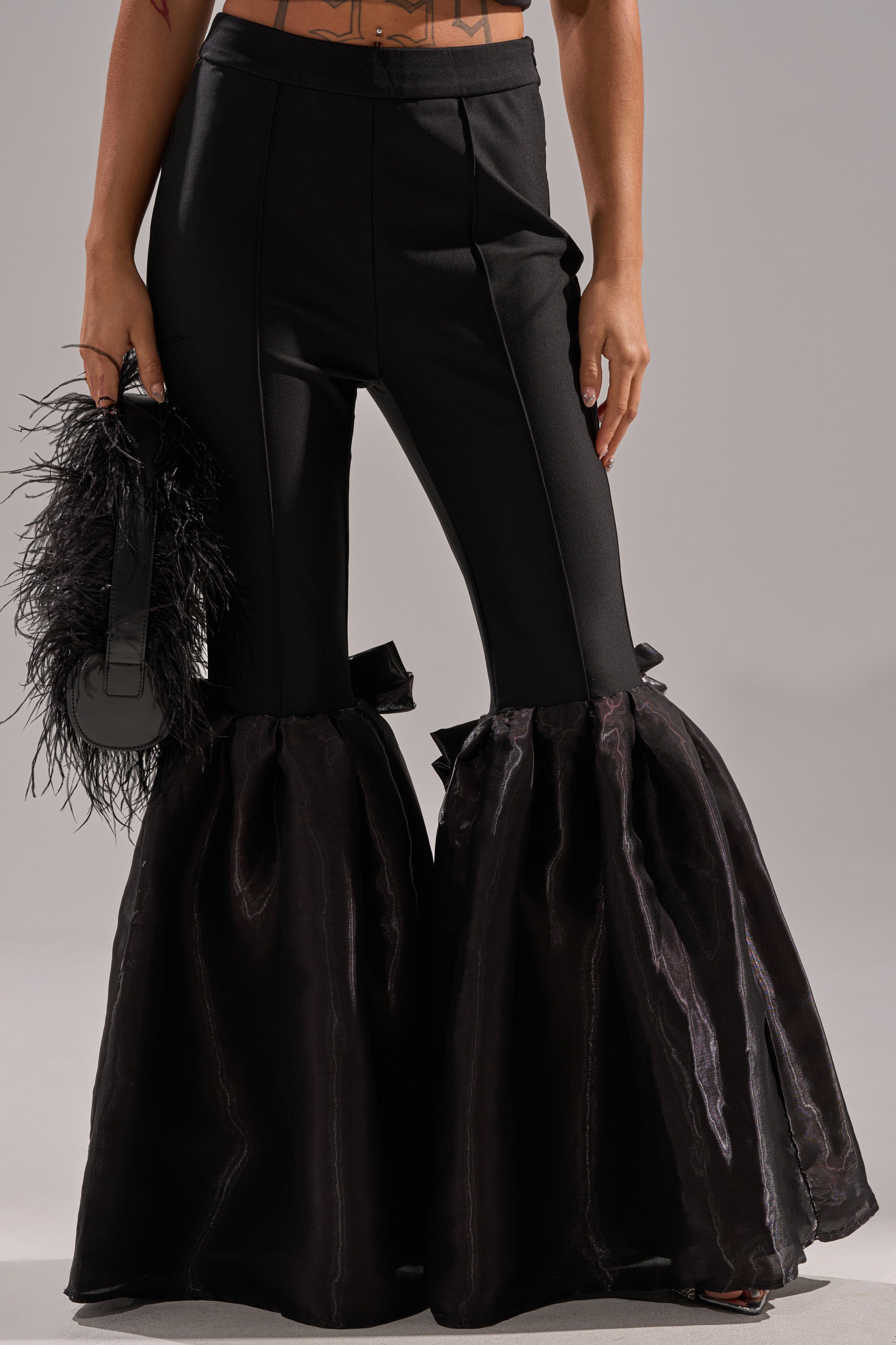 LILY TROUSER WITH BOW IN BLACK