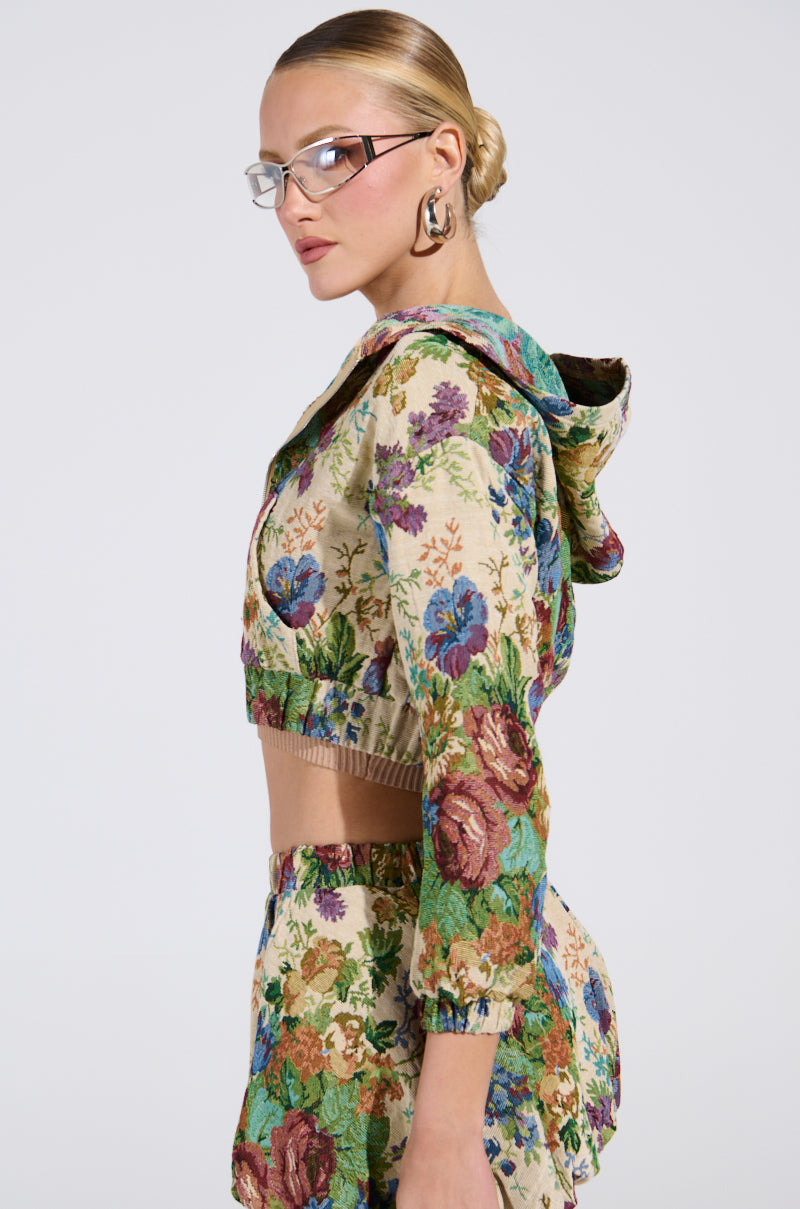 ALL ABOUT ME FLORAL BOMBER JACKET