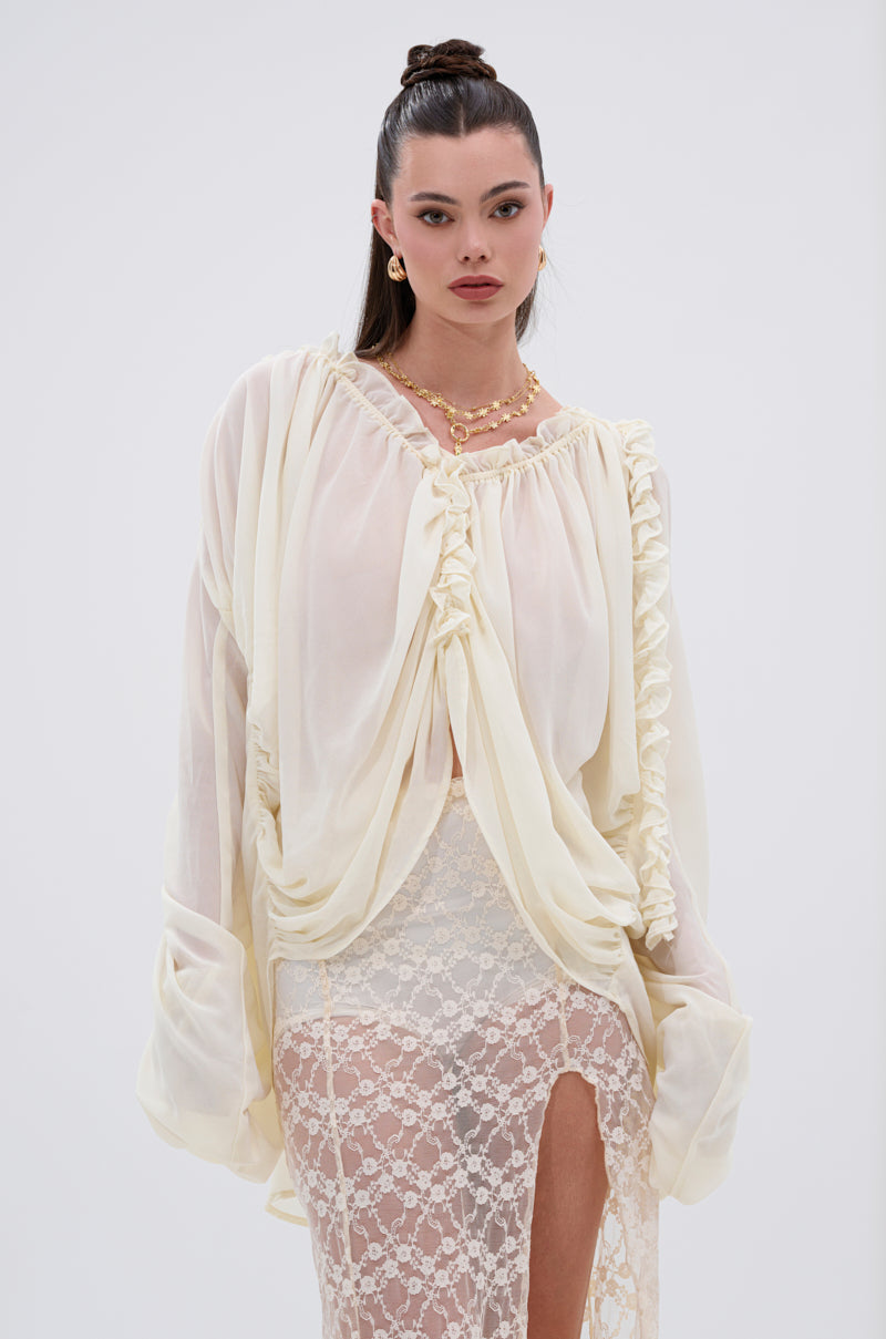 LILA WOVEN DRAPEY BLOUSE