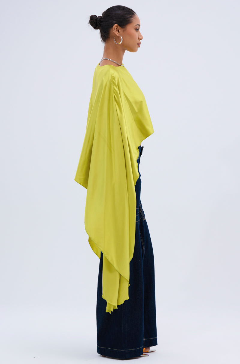 COCKTAIL HOUR BLOUSE IN CHARTREUSE