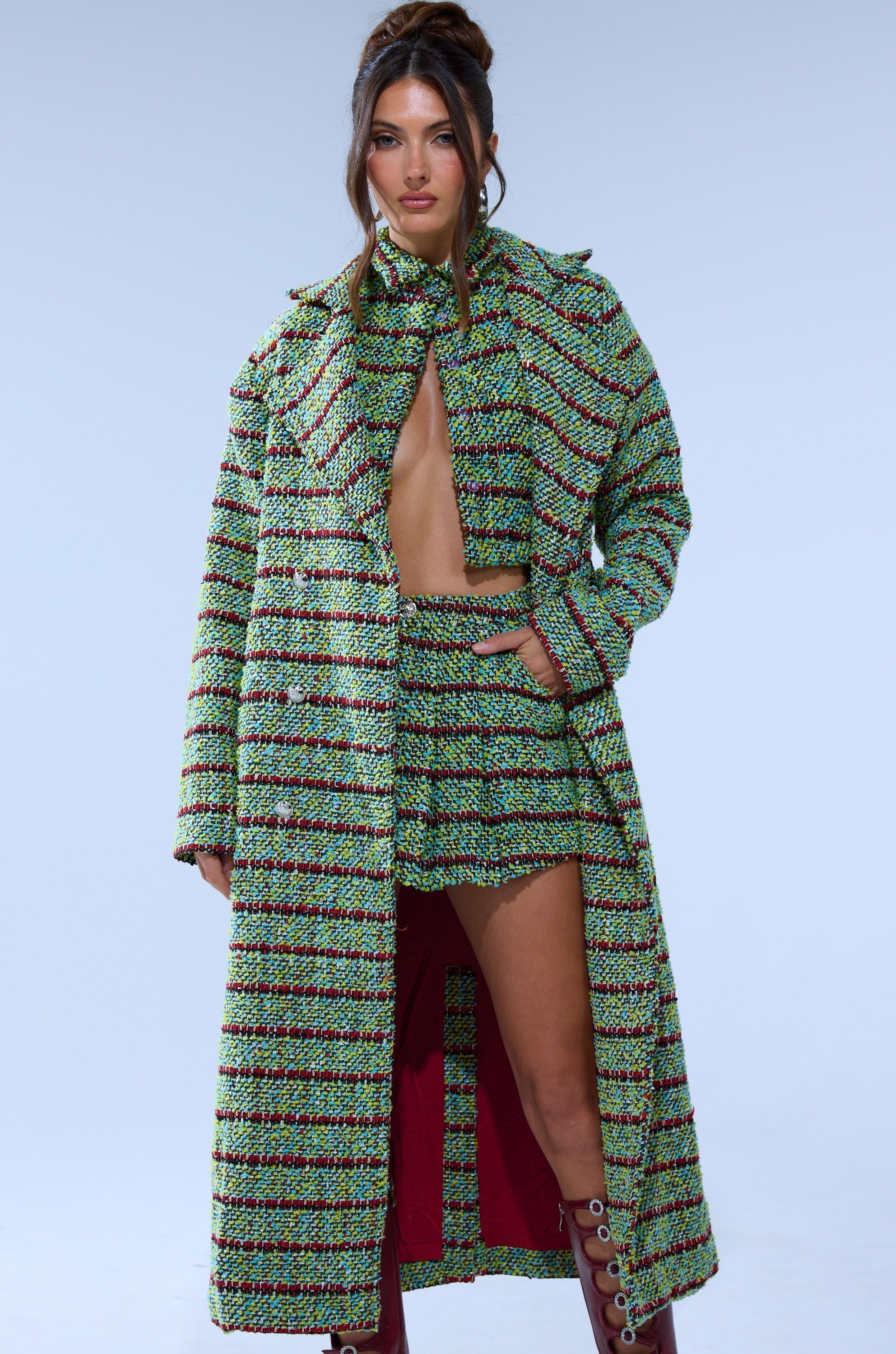 IT'S GIVING TWEED MINI SKIRT