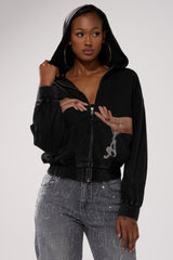 GRAB MY HAND ZIP UP SWEATSHIRT