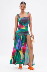 ALAIA PRINTED MAXI DRESS