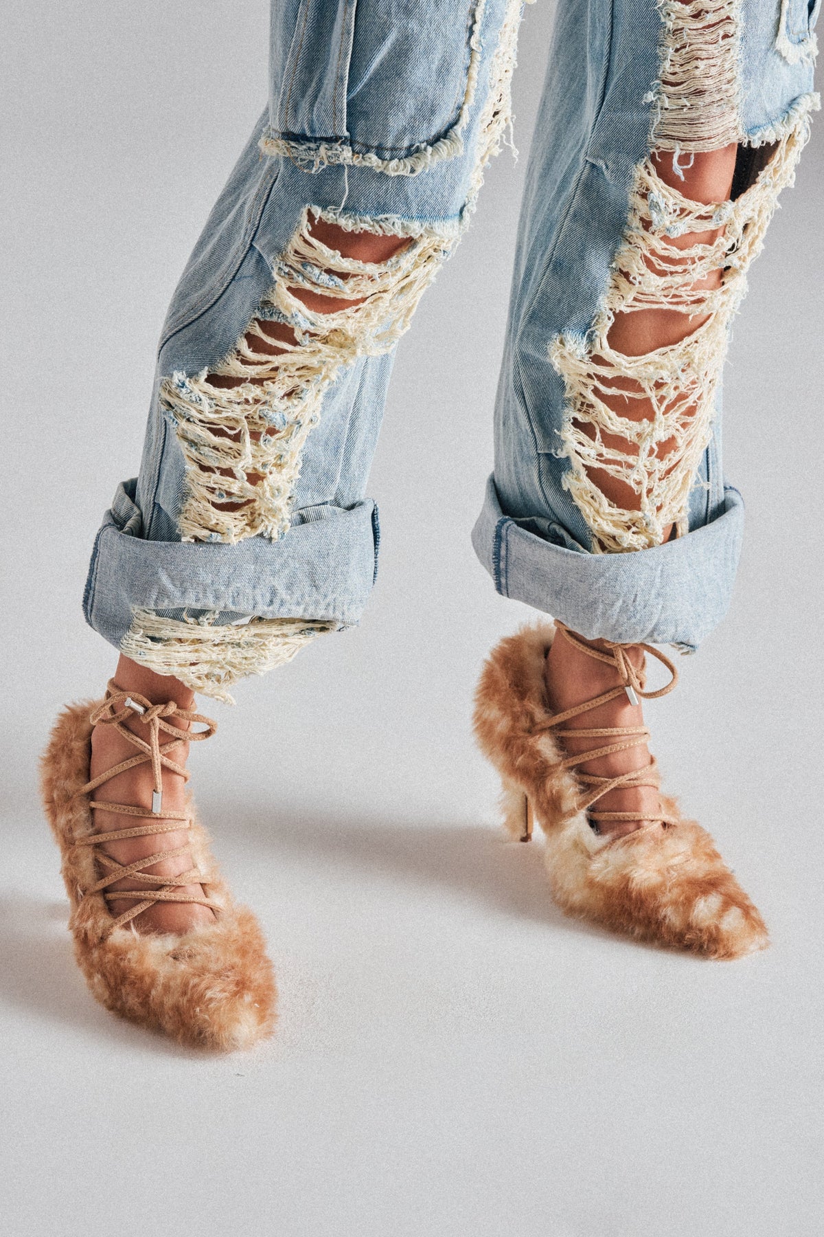 AZALEA WANG PAULHINO SNOW LEOPARD STRAPPY PUMP
