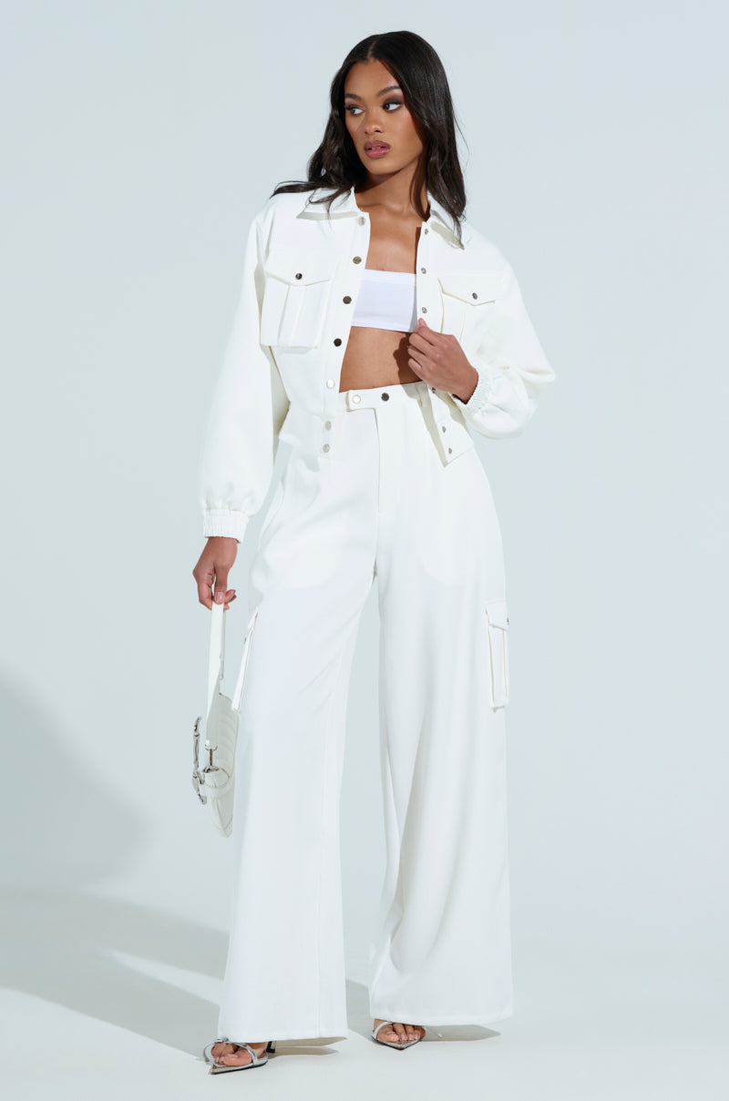 BUTTERCUP CARGO TROUSER IN WHITE