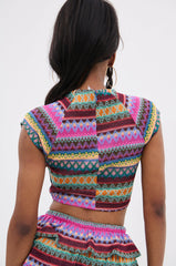 COLORFUL LIFE RUFFLE BLOUSE