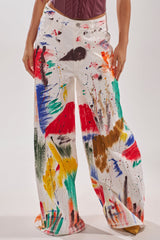 PAINTED ON RELAXED DENIM PANT