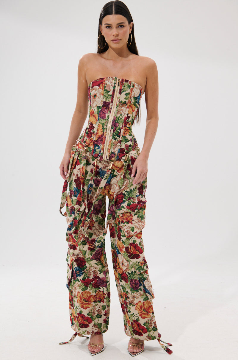 FLORAL FOR DAYS BROCADE CORSET