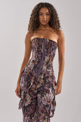 ABOVE THE MIDDLE FLORAL CORSET