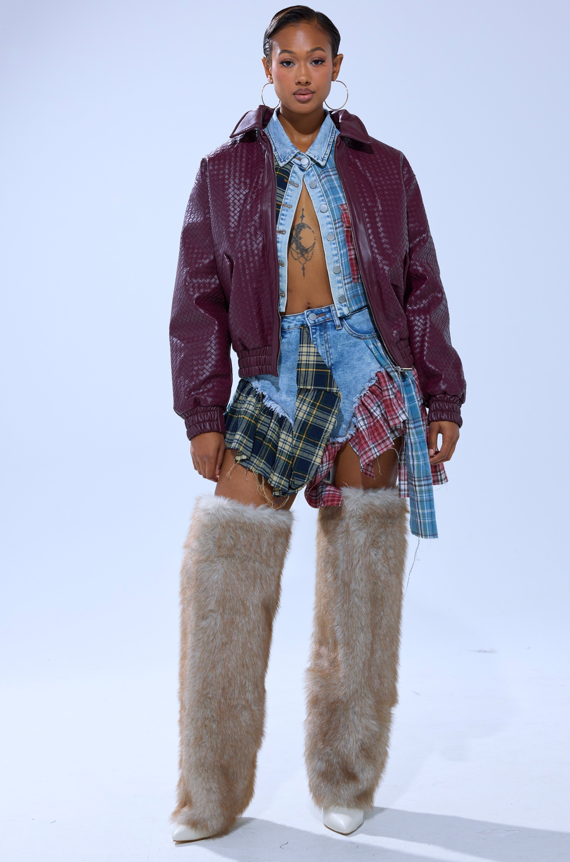 AUTUMN VIBES PLAID MINI SKIRT