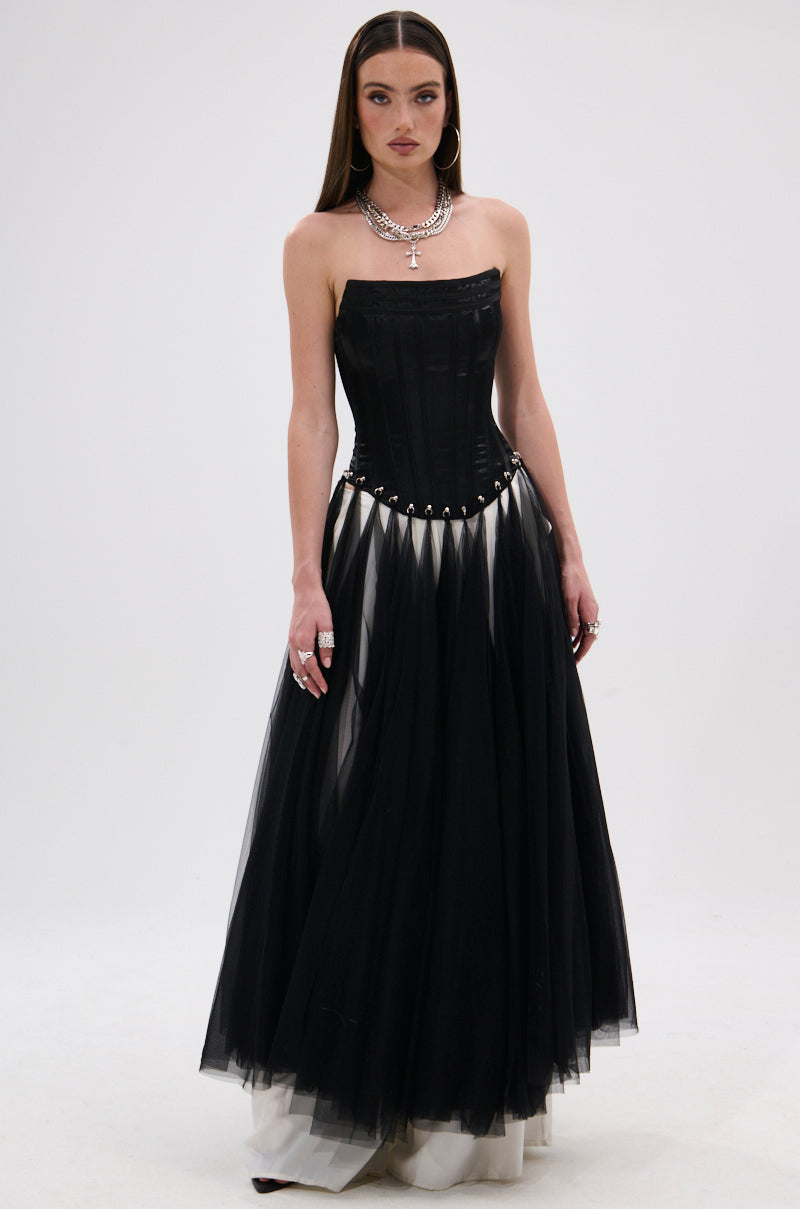 MARRIED TO THE GAME CORSET TOP IN BLACK