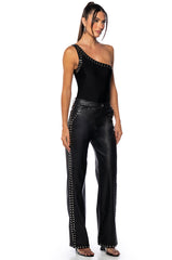 ALWAYS ON TIME ONE SHOULDER SLINKY BODYSUIT