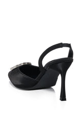 AZALEA WANG SPIN BLACK JEWEL EMBELLISHED PUMP
