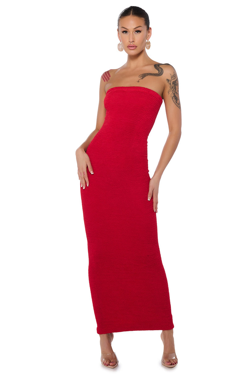 CINCH ME IN KNIT TUBE MAXI DRESS
