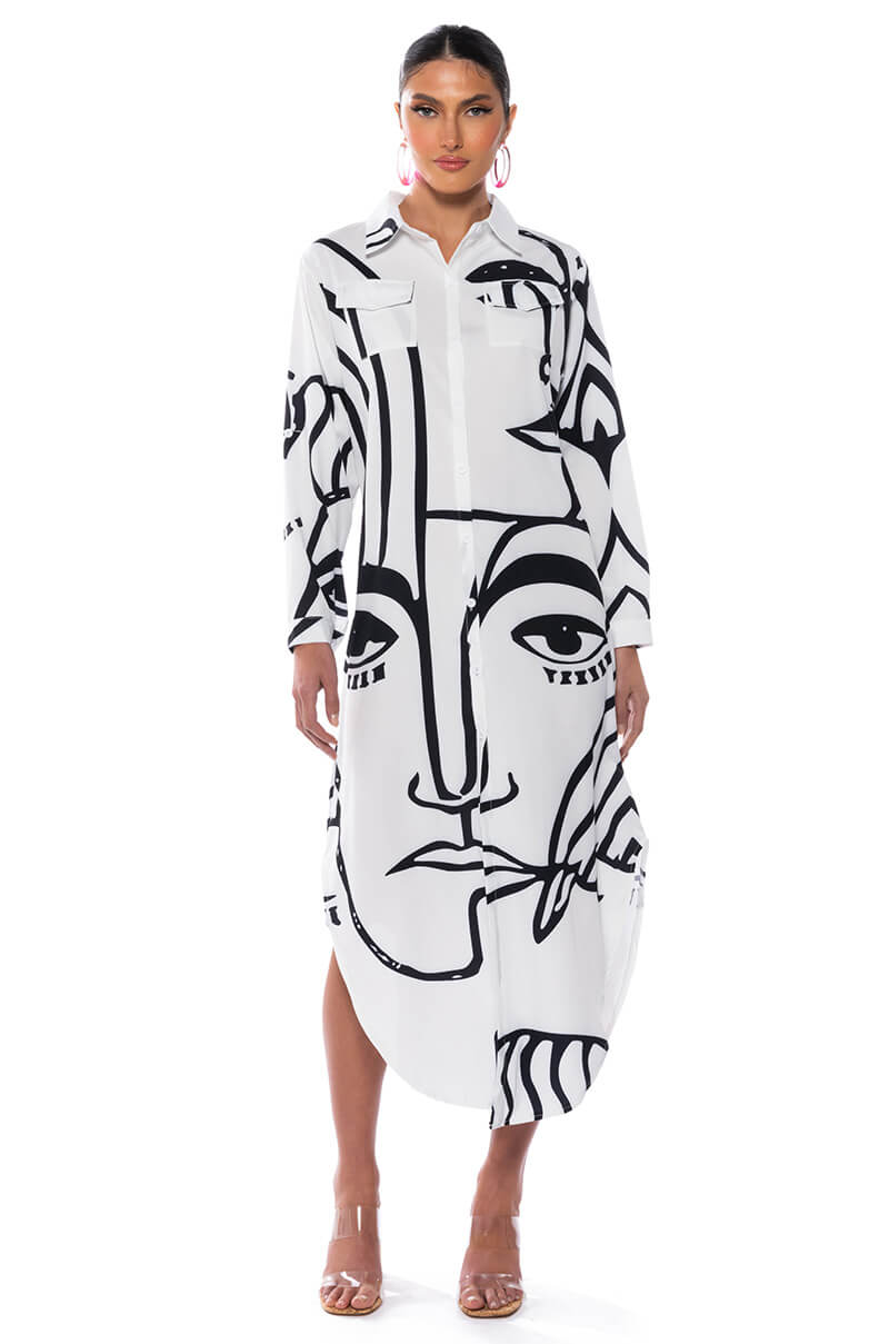 CREATOR BUTTON DOWN MAXI DRESS