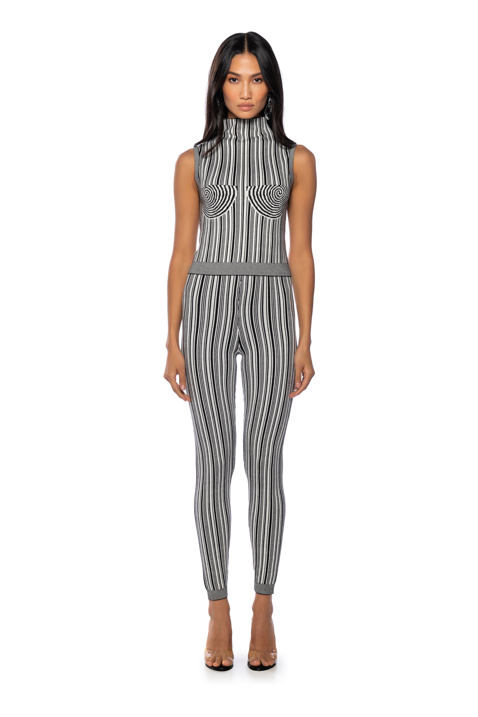 DOUBLE VISION STRIPED KNIT LEGGING