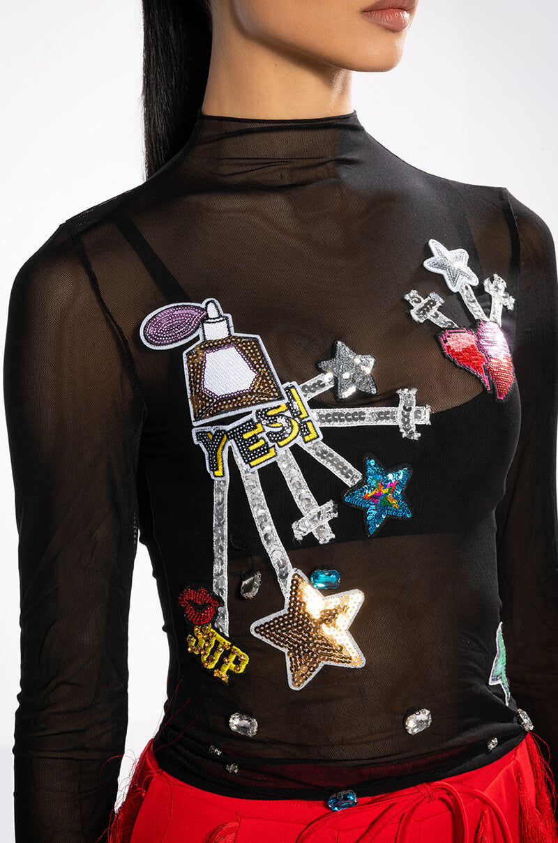 DREAM CHASER LONG SLEEVE MESH TOP