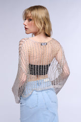 FOR THE BEACH METALLIC SWEATER