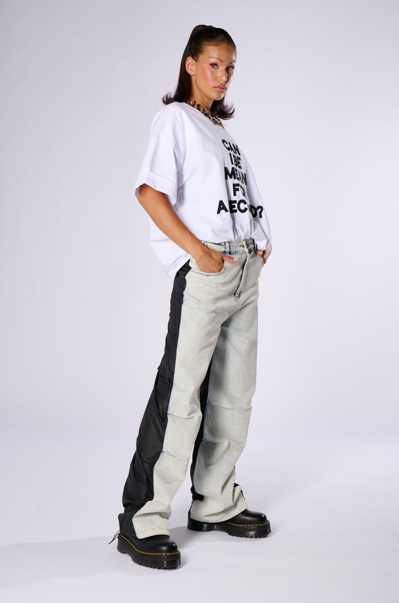 LIGHTS GO DOWN DENIM AND NYLON PANT