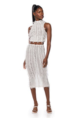 NAOMI MESH BODYCON MIDI SKIRT