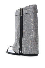CAPE ROBBIN SHES DIFFERENT RHINESTONE SHEATH SANDAL IN BLACK